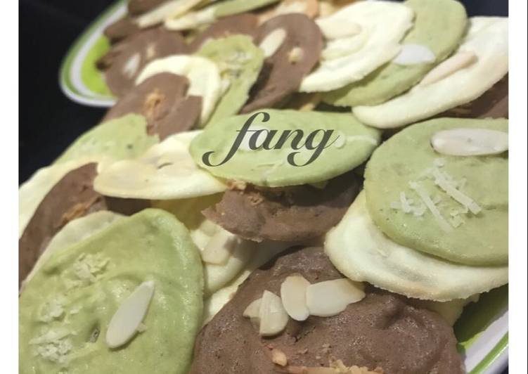 Resep Vanilla, Green Tea, Chocolate Almond Crispy Anti Gagal