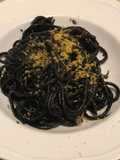 Spaghetti with Squid Ink and Mullet Bottarga