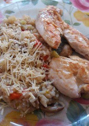 Una foto de Risotto de champiñones