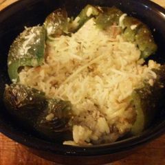 A picture of Stuffed peppers... recycle your leftovers.