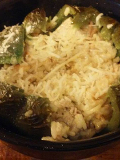 A picture of Stuffed peppers... recycle your leftovers.