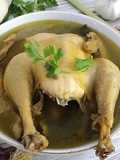 Fragrant Chicken Soup with spices and Corriander Leaves