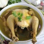 Fragrant Chicken Soup with spices and Corriander Leaves