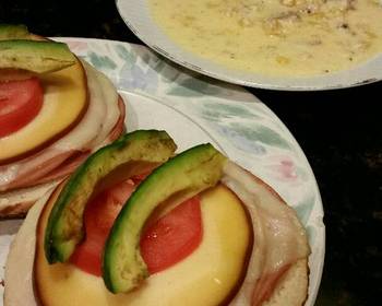 Easy Prepare Recipe Brads open faced sandwich with sausage corn chowder Delicious Nutritious