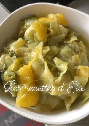 Une photo de Fondue de poireaux à la mangue au Thermomix