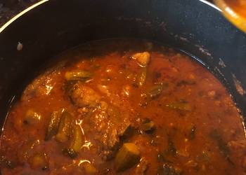 Ready to Serve Okra with lamb chop Delicious Perfect Ready to Serve Okra with lamb chop Delicious Perfect