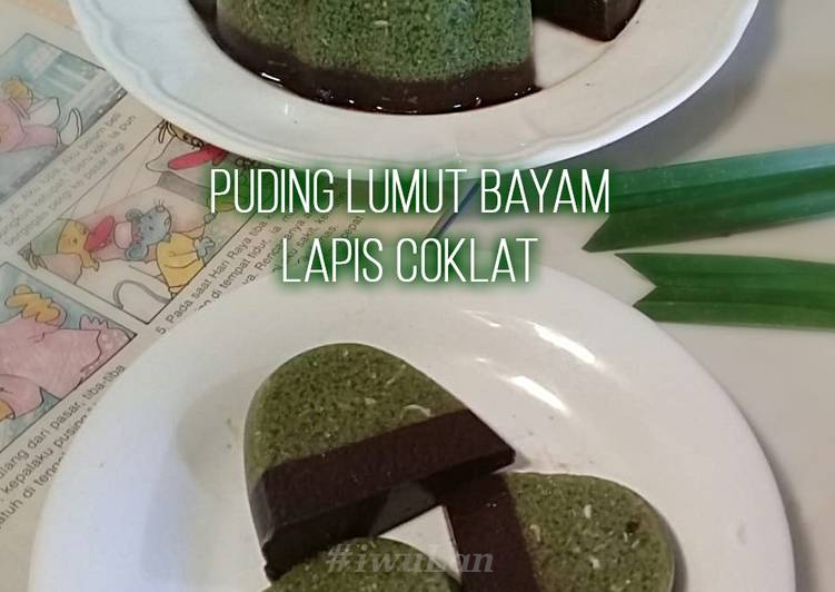 Resep Puding Lumut Bayam Lapis Coklat Lezat