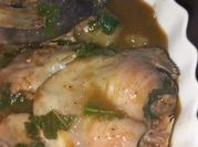 A picture of catfish palm oil soup
