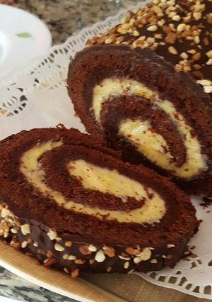 Una foto de Brazo de gitano de chocolate.🍫