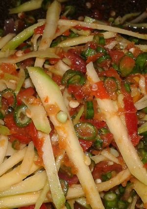 Foto resep Sambal Matah Mangga Muda dan Kacang panjang 😊