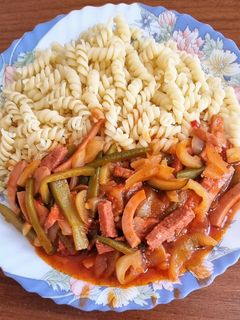 Lecsókolbász ragú hentes módra recept fotója