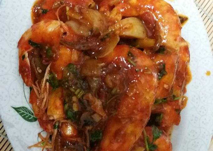 Udang harimau bumbu sambal pedas manis