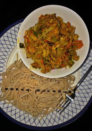A picture of *SPAGHETTI WITH DRY FISH SOUCE *Recipe By Runas kitchen.