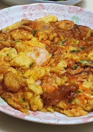 紅蘿蔔蝦仁烘蛋 的食譜成品照片