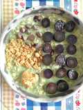 Overnight oatmeal Aojiru with grape