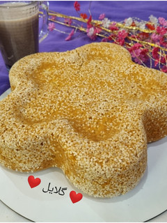 عکسی از دستور کیک ماست و گلاب نارگیلی😋