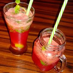 Virgin Watermelon Mojito with Rose Syrup A picture of Virgin Watermelon Mojito with Rose Syrup.