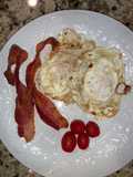Over Easy Fried Eggs and Bacon