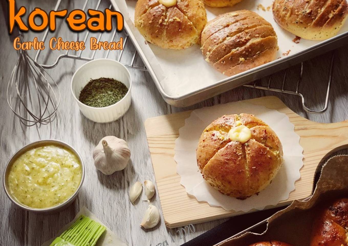korean garlic cheese bread