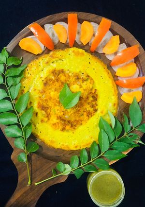 A picture of Moong dal chilla stuffed.