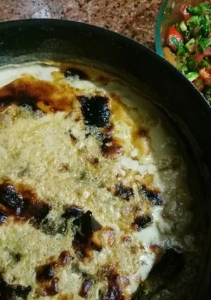 صورة لوصفة صينية كفته بطحينيه وسلطة خضرة
