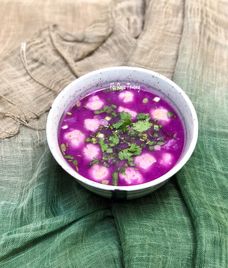 canh khoai mỡ giò sống