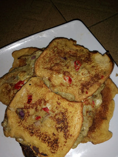 A picture of Bread and egg Omelette.