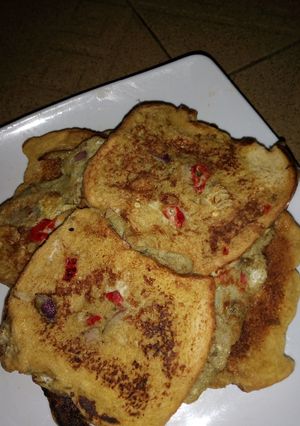 A picture of Bread and egg Omelette.