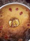 Budín de pan con cerezas al marosquino