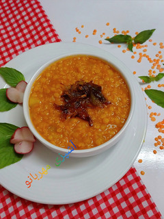 عکسی از دستور خوراک دال عدس (عدس قرمز)