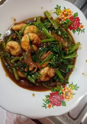 Foto resep Kangkung balacan udang