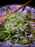 Healthy salad with mayo herbs dressing