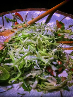 A picture of Healthy salad with mayo herbs dressing.
