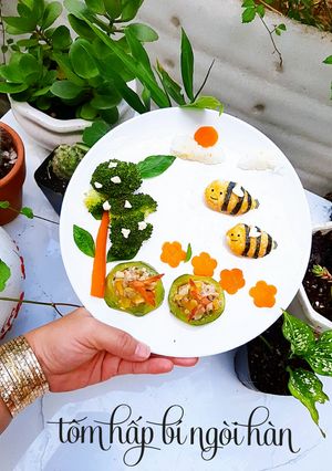 Hình của món Tôm hấp bí ngòi hàn.