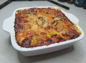 Foto di Lasagna di polenta, con guanciale e funghi secchi