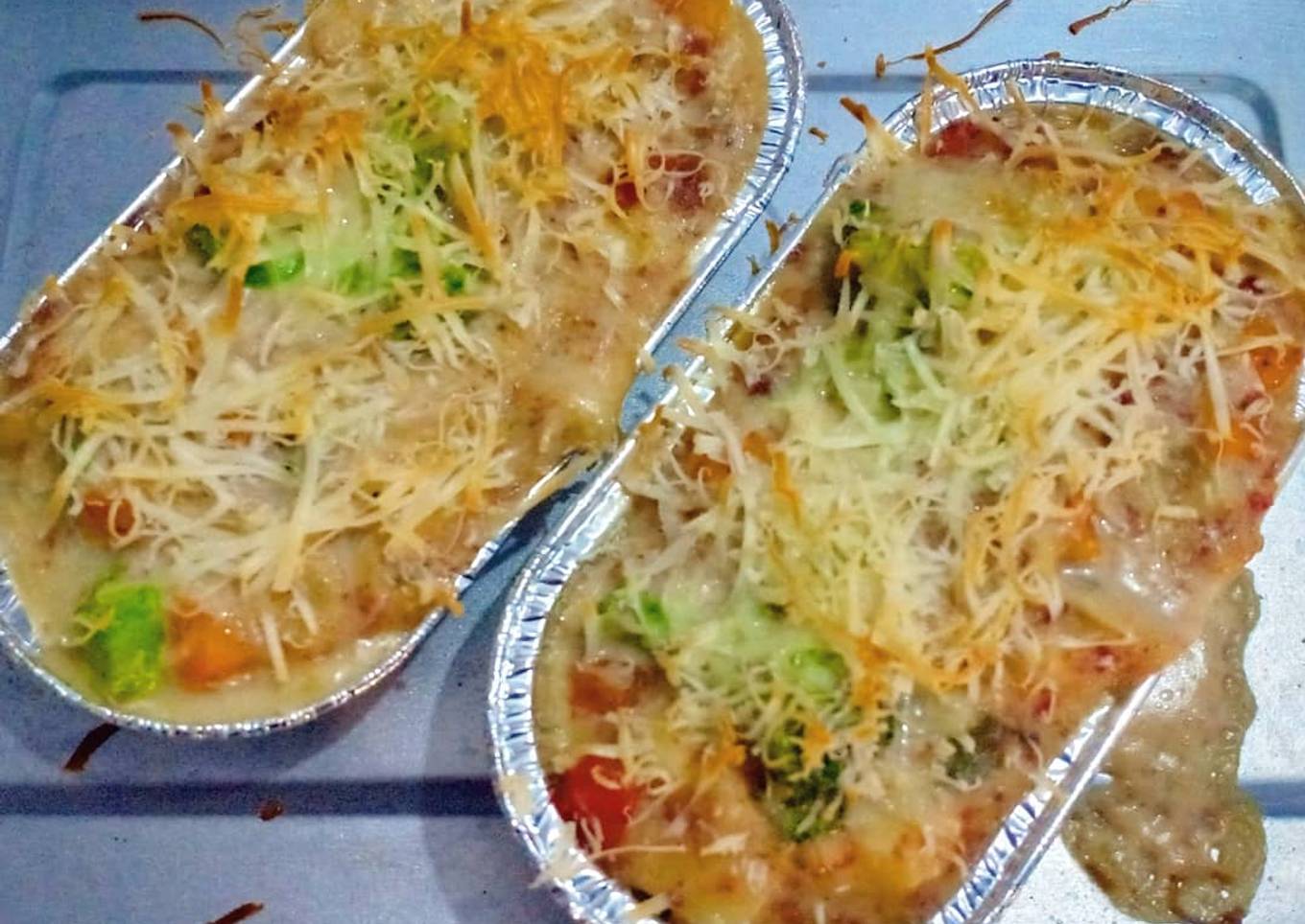 Beef broccoli & carrots cheese bake