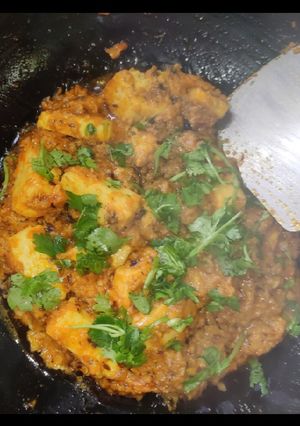 A picture of Pudina paneer.