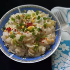 A picture of White sauce Veggie Pasta.