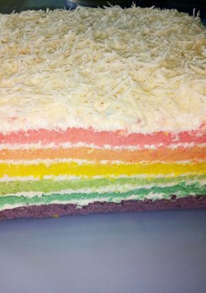Foto resep Rainbow Cake (Kukus)