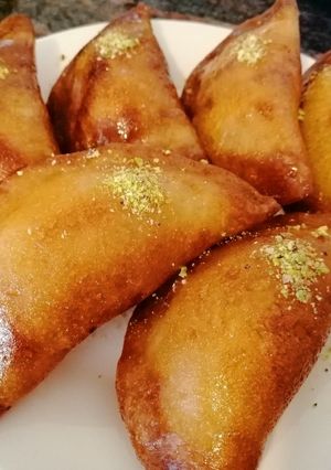 صورة لوصفة قطايف مقلية بالقشطة