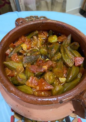 صورة لوصفة فخارة البامية