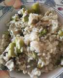 Risotto amb carxofes i espàrrecs