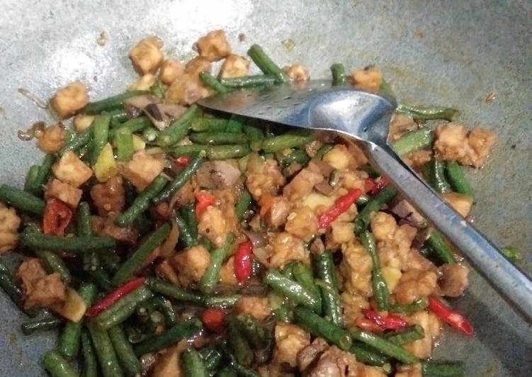 Resep Oseng bledek kacang panjang tempe ati ayam Anti Gagal