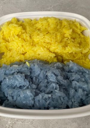 A picture of Two Tone Coconut Flavored Stick Rice.