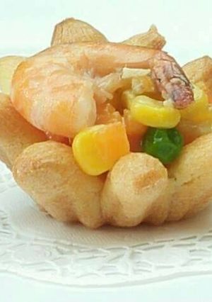 Foto resep Soes teratai topping ragout udang