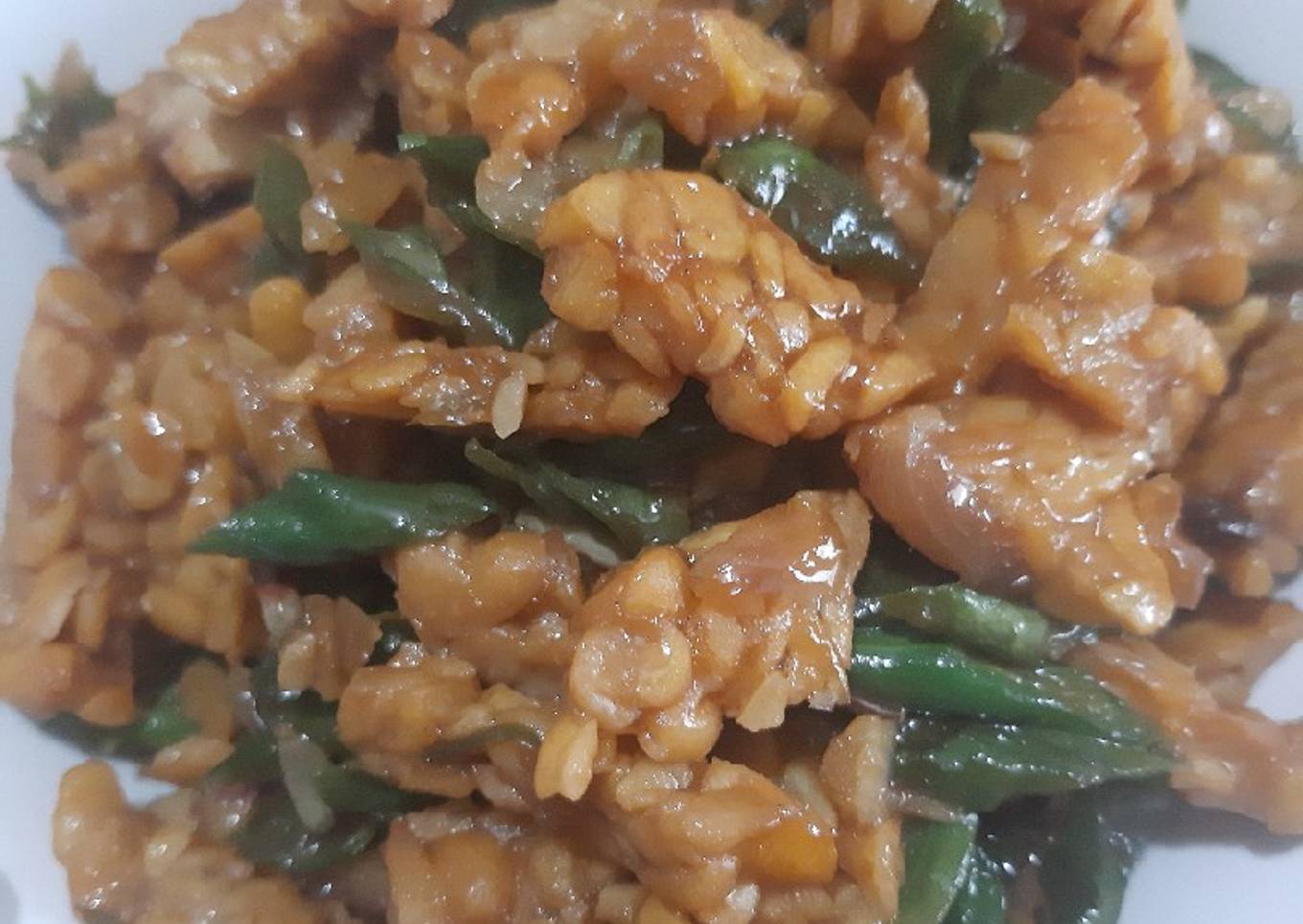 Tempe kecap kacang panjang