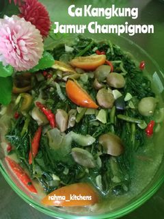 Foto resep 🍄Ca Kangkung Jamur Champignon🍄
