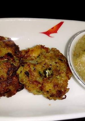 A picture of Pumpkin skin kabab with ber ki chutney.