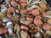 A picture of garlic sausages
