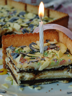 Una foto de Tarta de galletas y doble chocolate